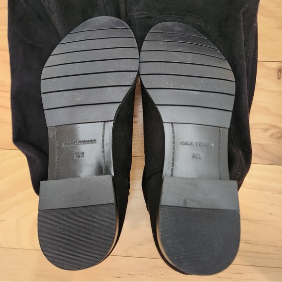 Marc Fisher Over the Knee Suede in Black - Picture 5 of 8